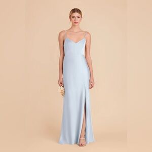 Elegant Light Blue Spaghetti Strap Dress